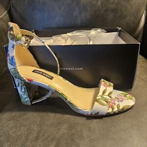 Nine West Floral Multi-Color Heels